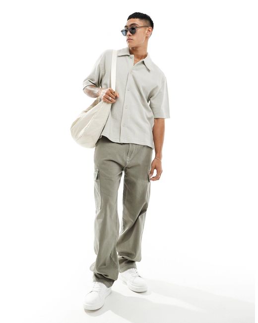 Weekday White Sander Textured Shirt for men