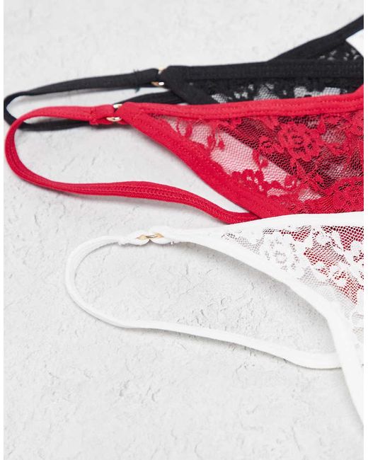 Cotton On Metallic 3 Pack Lace G String Set