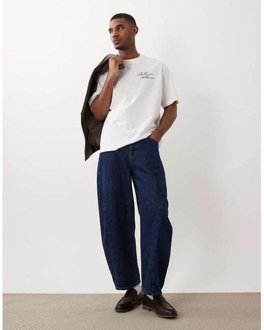 Calvin Klein White Relaxed Fit Graphic T-Shirt for men