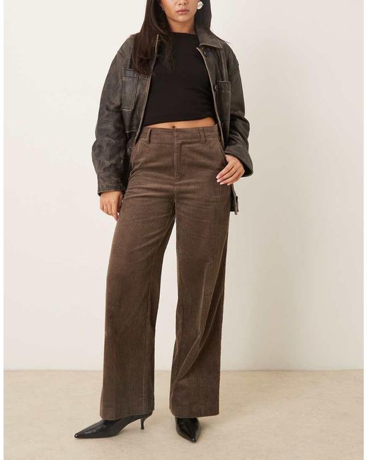 Gina Tricot Natural High Waist Corduroy Trousers