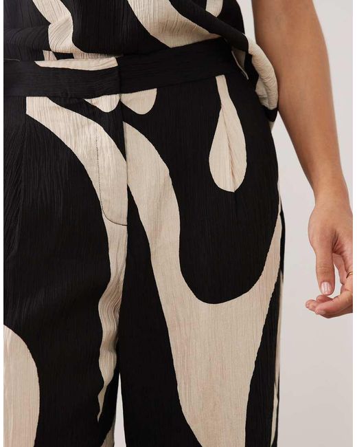 Mango Black Nikita Crinkle Straight Trouser Co-ord