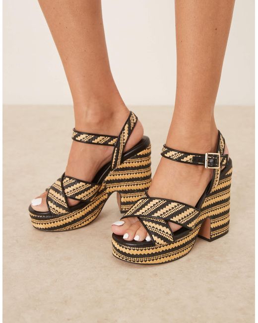 ASOS Natural tiggy Cross Strap Wedges