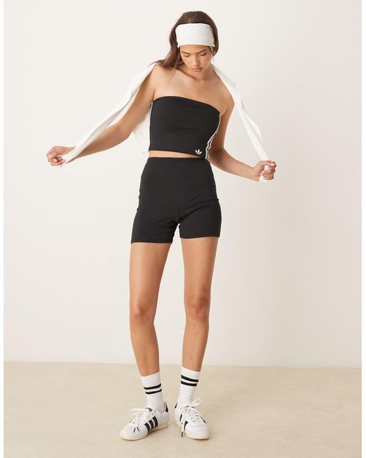 Adidas Originals Black Adicolor 3 Stripe Bandeau Top