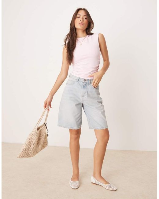 ASOS White Polyamide Ruched Tank Top With Open Back