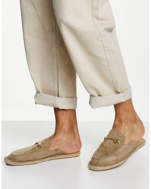 Espadrilles stile sabot da Uomo di ASOS in Neutro | Lyst