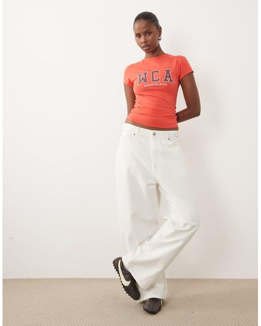 ASOS Red Weekend Collective Icon Baby Tee With Wca Graphic
