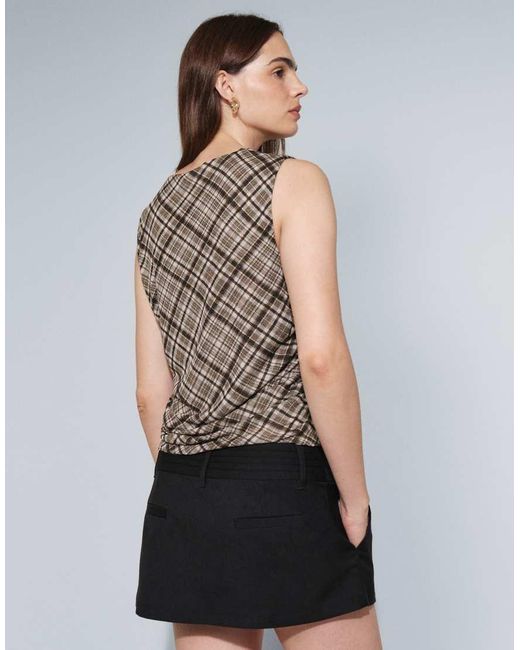 Mango Brown Sleeveless Top