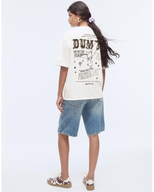 Stradivarius T-Shirt Met Korte Mouwen En Dumbo-Print in het White