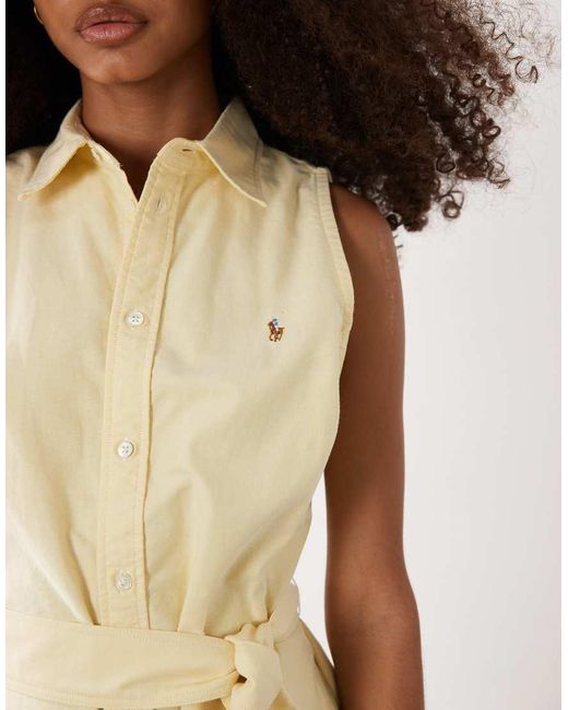 Polo Ralph Lauren Natural Woven Sleeveless Shirt Day Dress