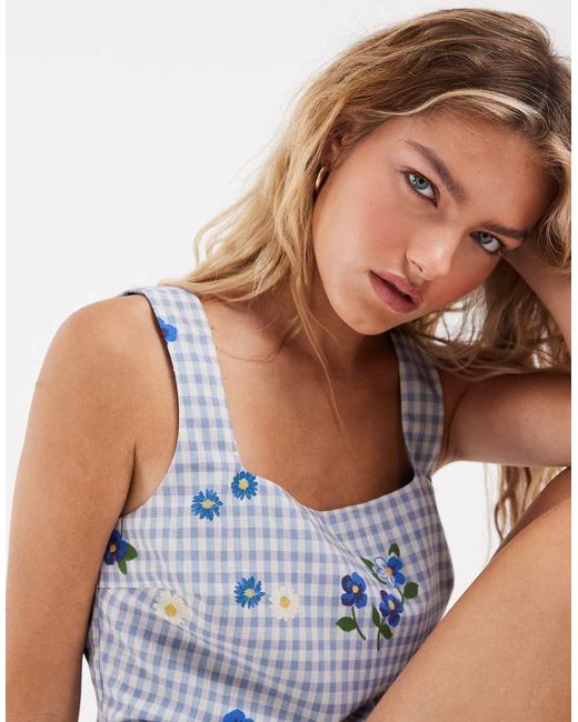 Vero Moda Blue Square Neck Top