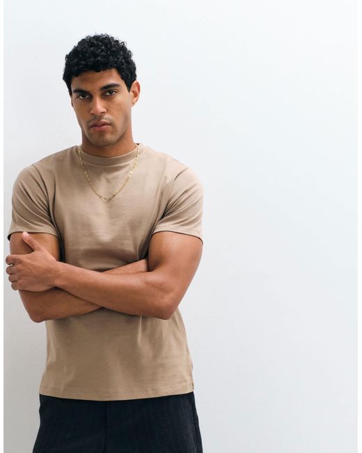 ASOS – basic-t-shirt in Brown für Herren