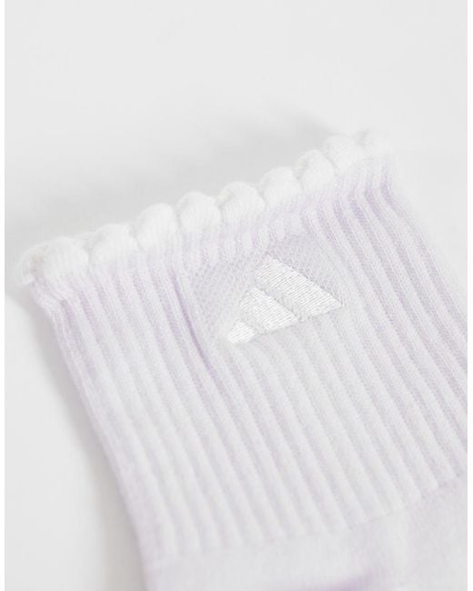 Adidas Originals White Adidas Training Ankle Socks With Frill for men
