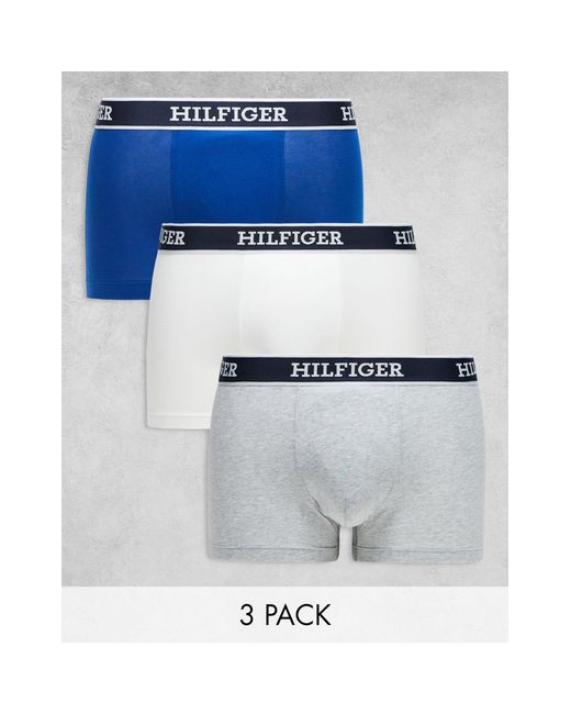 Tommy Hilfiger Blue Monotype 3 Pack Trunks for men
