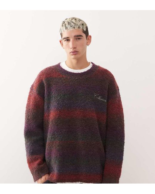 Collusion Red Crew Neck Knitted Jumper for men