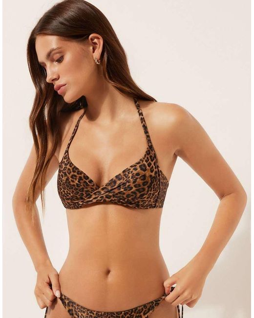 Calzedonia Brown Fuller Bust Cross Over Bikini Top