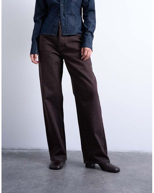 TOPSHOP Blue Column Mid Rise Jean