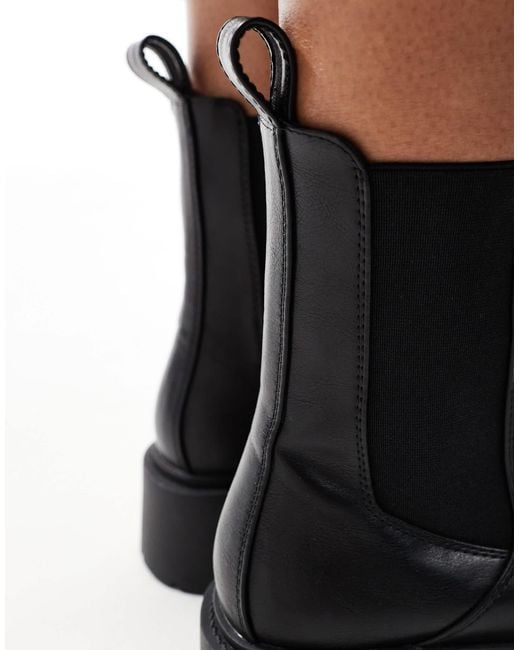 ASOS Black Wide Fit Amy Chunky Chelsea Boots