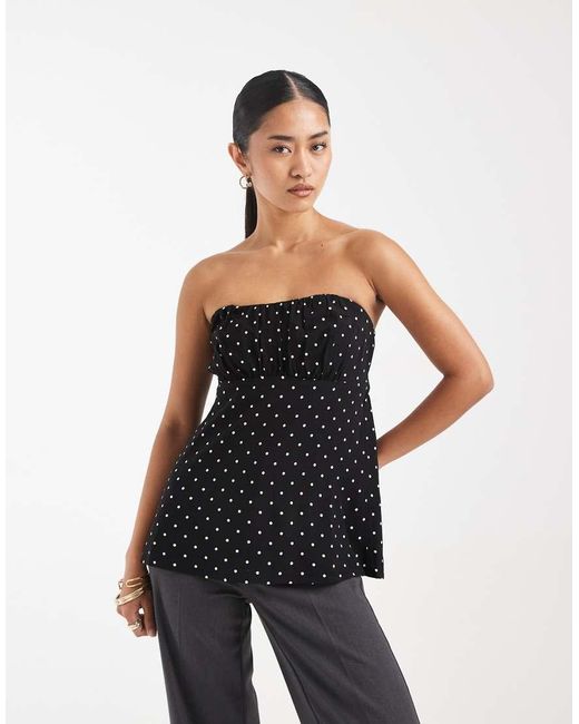 Hollister Blue Y2k Strapless Babydoll Top