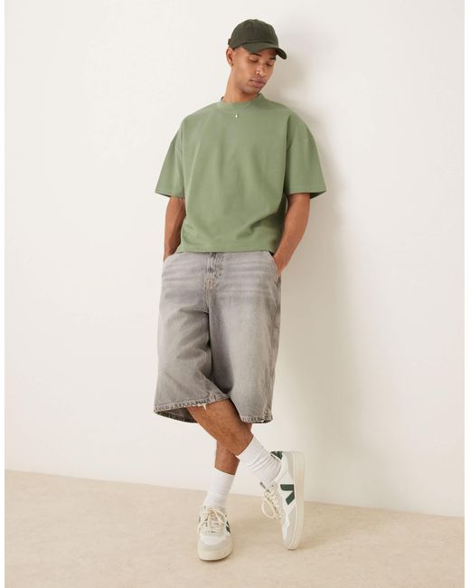 ASOS Green Breathemaxtm Heavyweight Oversized Boxy Drop Shoulder T-shirt for men