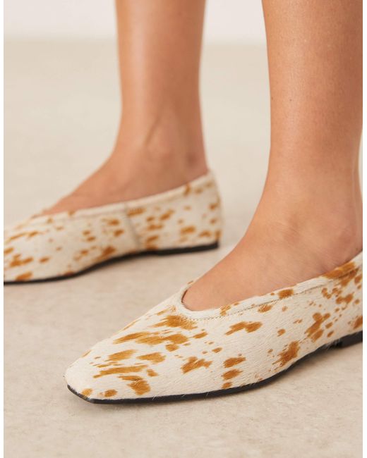ASOS Blue Lupin Premium Chisel Toe Ballet Flats