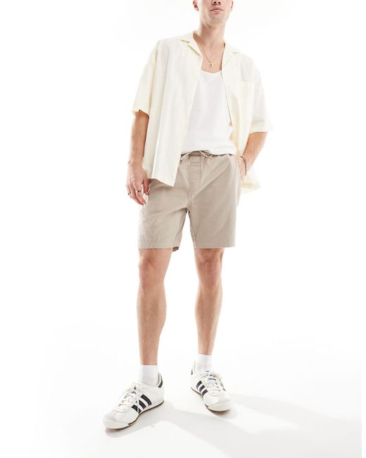 Threadbare White Elasticated Waist Chino Shorts for men