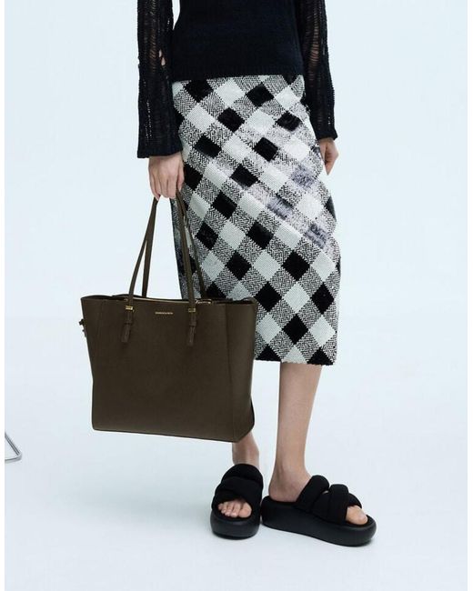 Charles & Keith Brown Sansa Tote Bag