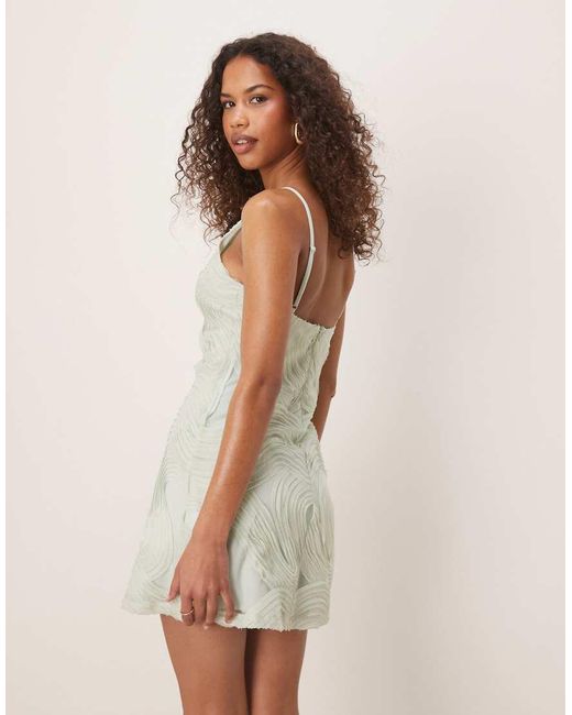 Gina Tricot Natural Swirl Embossed Mini Dress