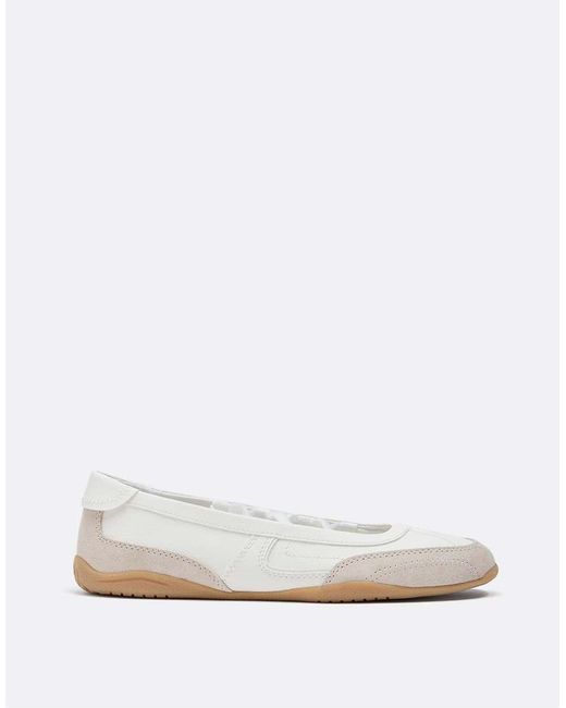 Stradivarius White Sporty Bow Ballet Flats
