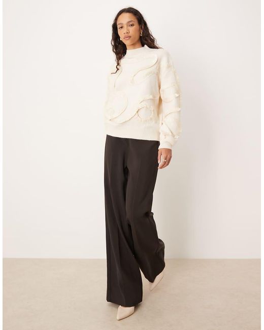 Lovedrobe Natural Satin Squiggle Applique Jumper