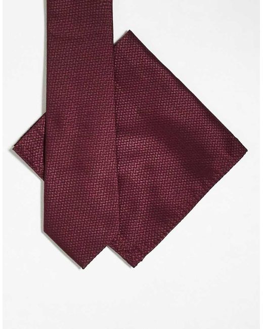 ASOS Textured Tie And Pocket Square for men