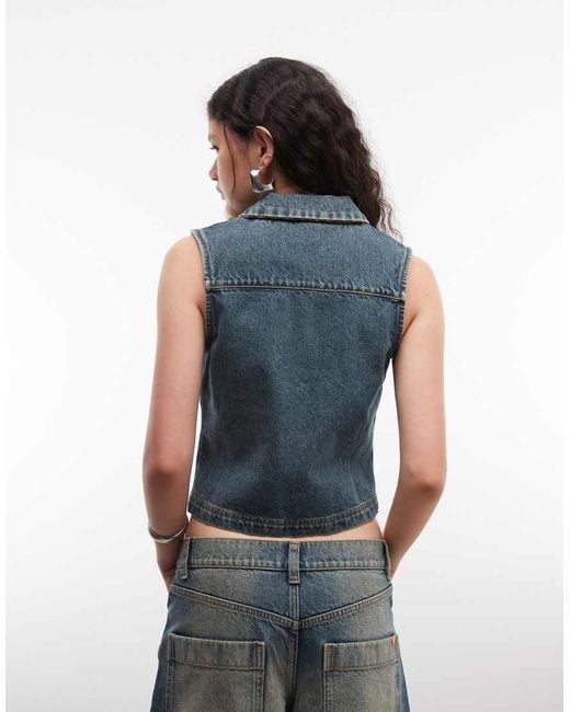 Collusion Blue Zip Through Denim Shirt