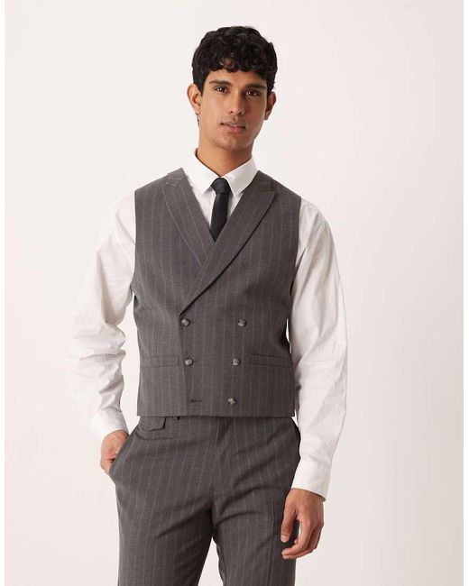 ASOS Gray Suit Waistcoat for men
