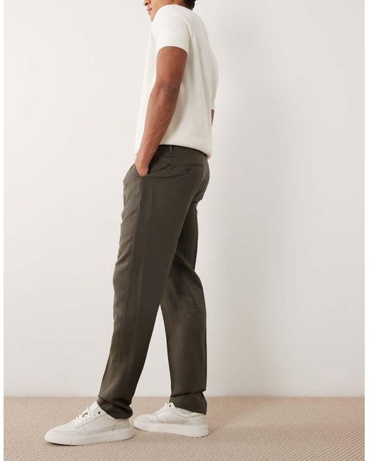 Mango Natural Amalfi Linen Blend Slim Fit Suit Trouser Co-ord for men