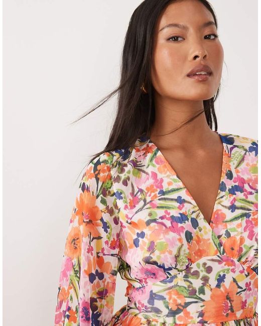 Vila Multicolor Tiered Mini Dress