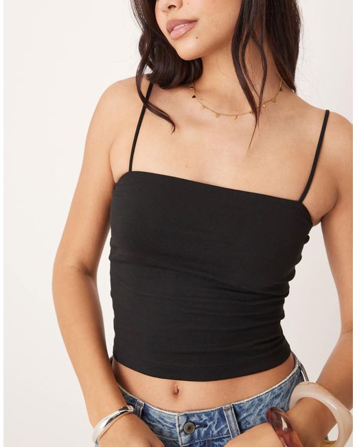 Gina Tricot Black Strappy Singlet Vest Top