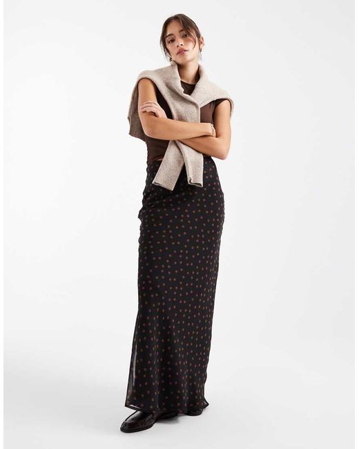 ASOS White Chiffon Bias Maxi Skirt
