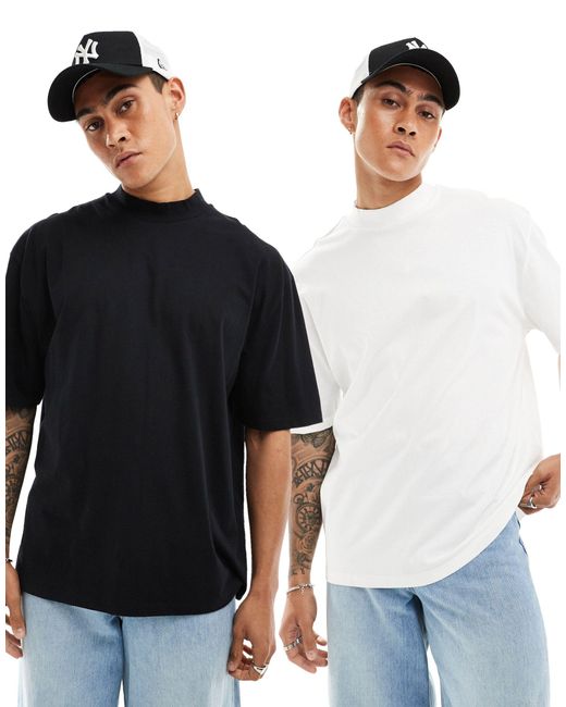 ASOS Blue 2-pack Oversized Turtleneck T-shirts for men