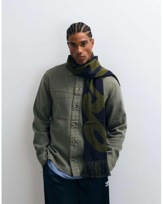 ASOS Black Paraiso Graphic Scarf for men
