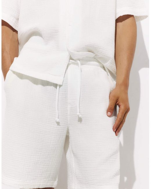 Bermuda molletonné Pull&Bear pour homme en coloris White