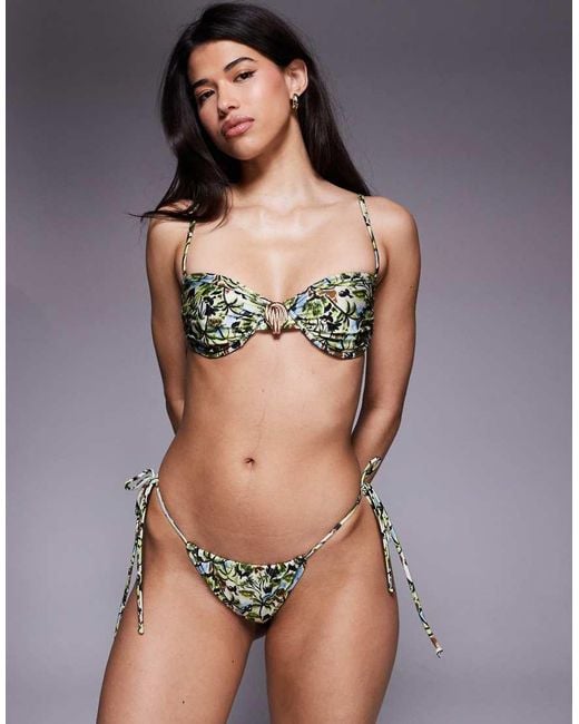 Candypants Black Abstract Print Tieside Bikini Bottom