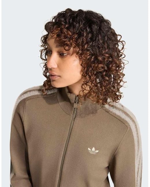 Adidas Originals Brown Knitted Firebird Track Top
