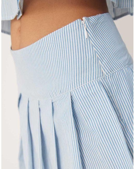 ASOS Gestreepte Tennisrok in het Natural