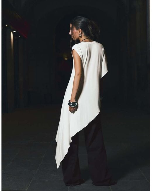 Bershka Black Long Asymmetrical T-Shirt