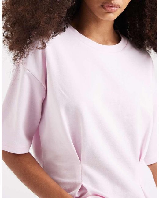 Pieces White Cinched Waist T-Shirt