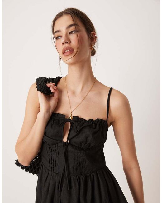 Glamorous Natural Tie Front Midi Dress