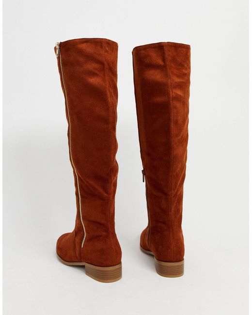 tan wide fit knee high boots