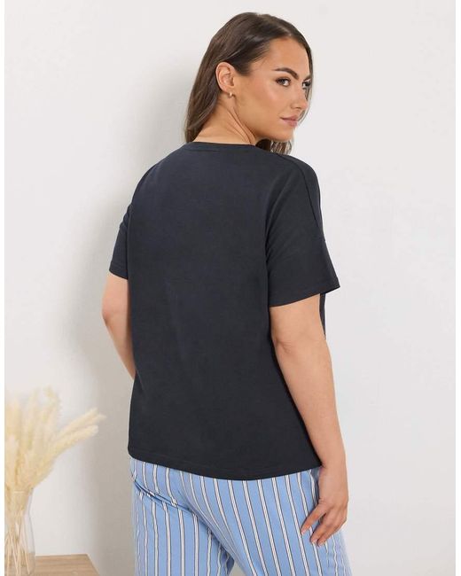 Yours Clothing Blue Cherry Graphic Sleep Tee Top