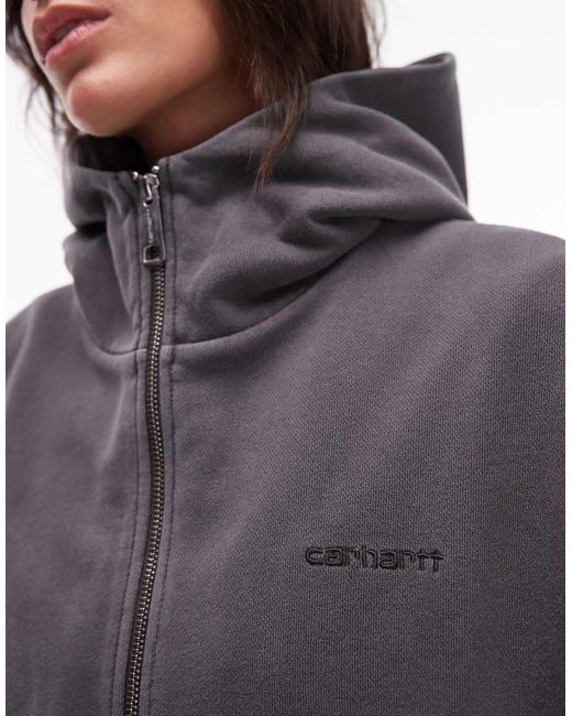 Carhartt Gray Benton Zip Through Hoodie