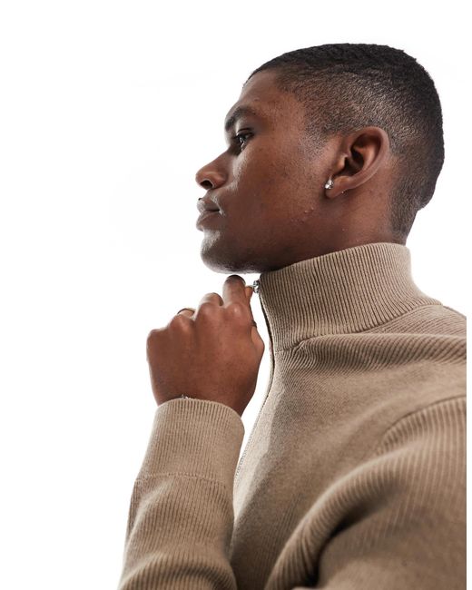 Only & Sons – gerippter pullover in Brown für Herren