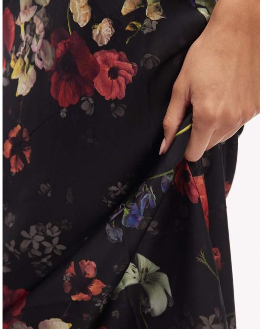 AllSaints White Bryony Floral Print Midi Slip Dress